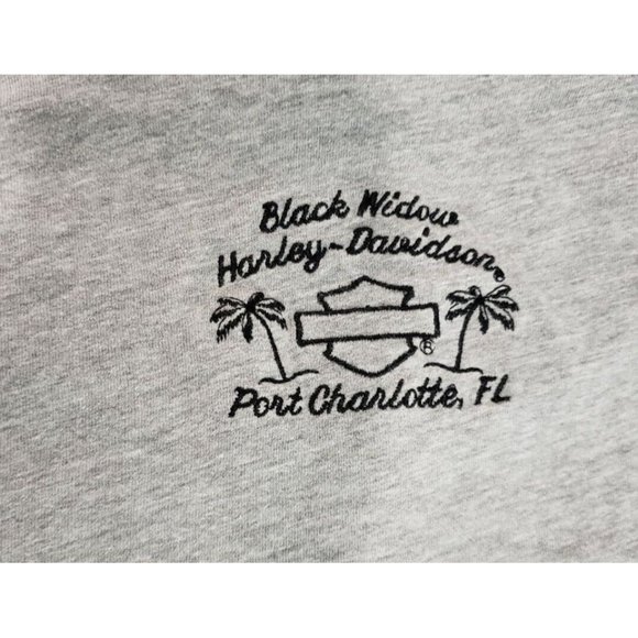 Harley Davidson Women's Size L Basic  Gray Cotton V-Neck HD Biker Shirt - Picture 8 of 8